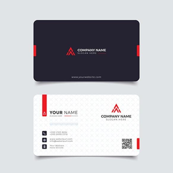 Modern Business Card Red Elegant Professional