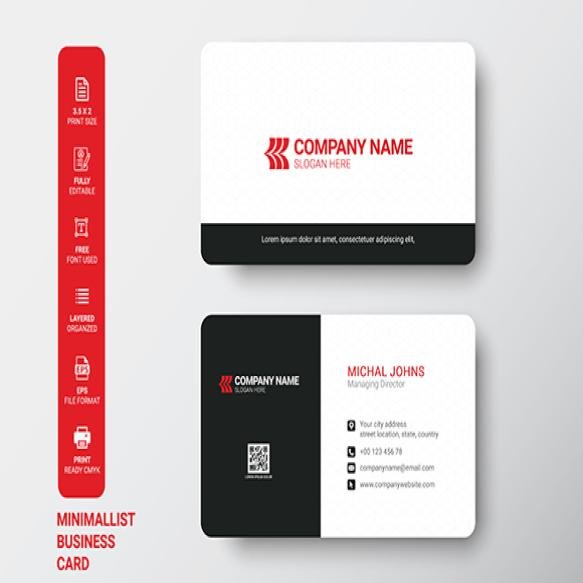Modern Business Card With Black White Free Vector