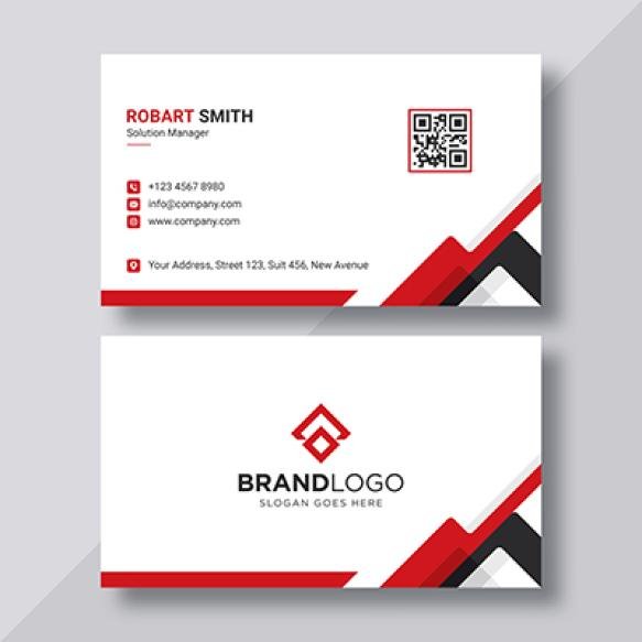Modern Doublesided Business Card Template Flat Design Vector Stationery Design Colorful Card