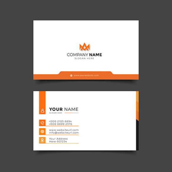 Orange White Business Card Design Template