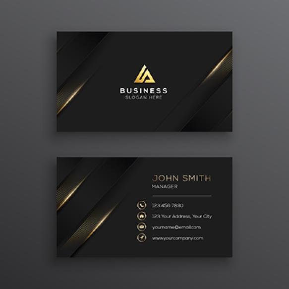 Professional Black Gold Business Card Template