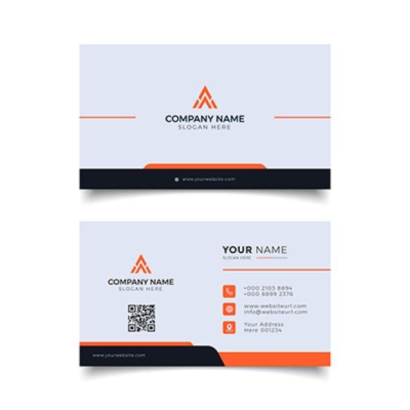 Professional Elegant Black Orange Modern Business Card Design Template