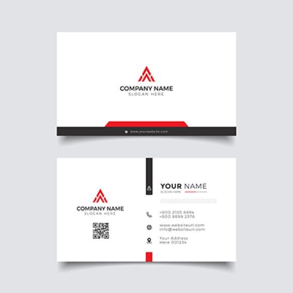 Professional Elegant Black Red Modern Business Card Design Template (1)