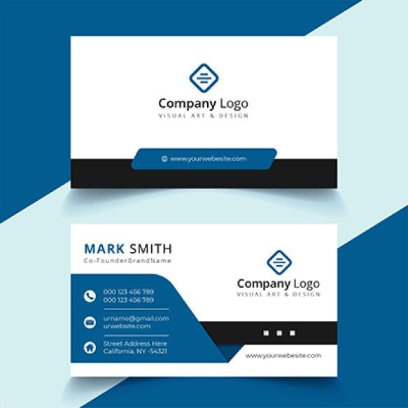 Professional Elegant Blue White Modern Business Card Design