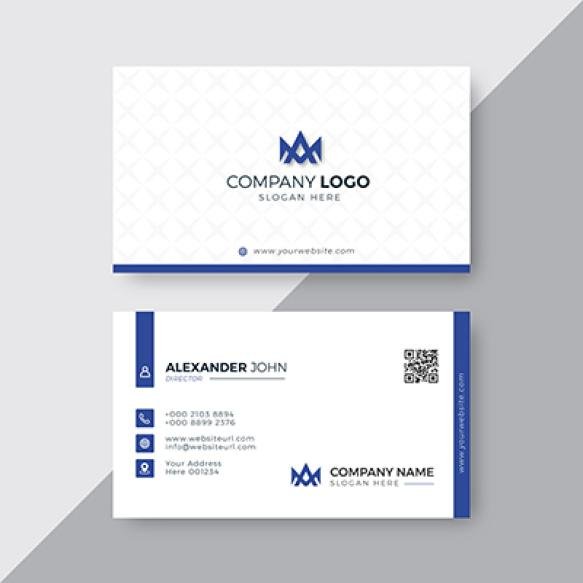 Professional Elegant Blue White Modern Business Card Design Template (1)