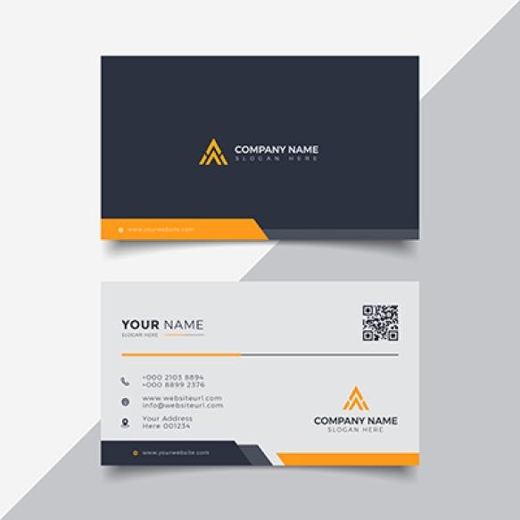 Professional Elegant Orange Modern Business Card Design Template
