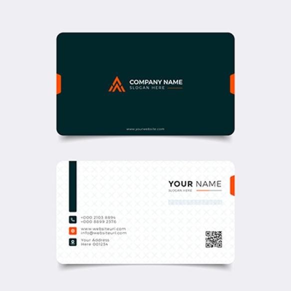 Professional Elegant Orange Modern Business Card Template