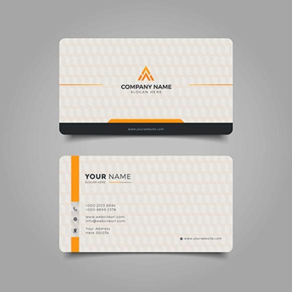 Professional Elegant Orange White Modern Business Card Design Corporate Template