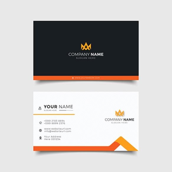 Professional Elegant Orange White Modern Business Card Design Template