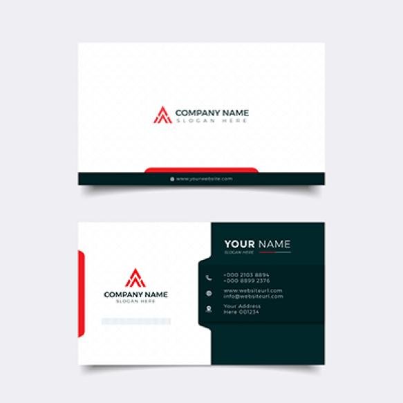 Professional Elegant Red White Modern Business Card Design Corporate Template