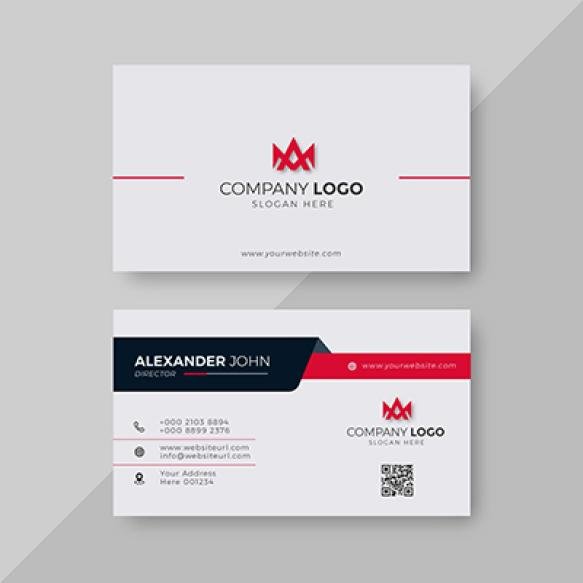 Professional Elegant Red White Modern Business Card Design Template (1)