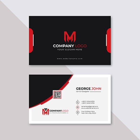 Professional Elegant Red White Modern Business Card Design Template (2)