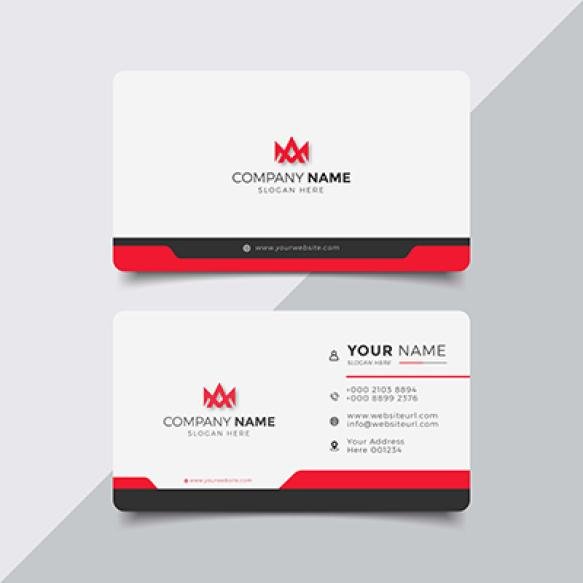 Professional Elegant Red White Modern Business Card Design Template