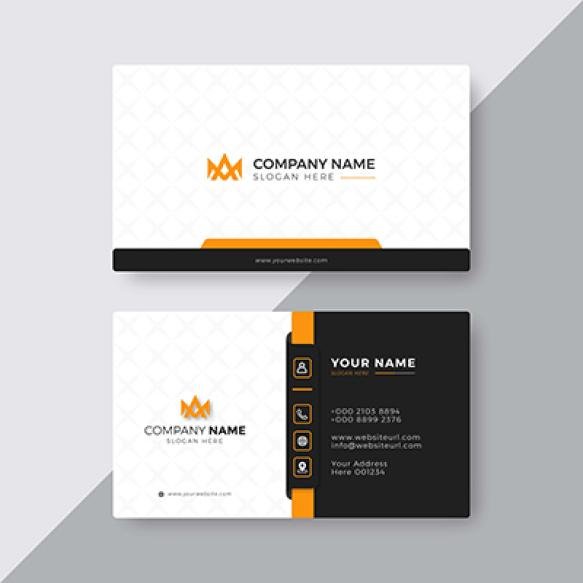 Professional Elegant Yellow White Modern Business Card Design Corporate Template (2)
