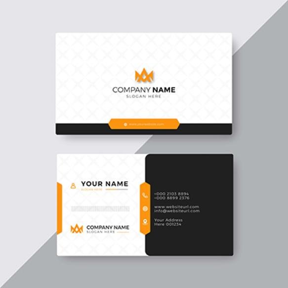 Professional Elegant Yellow White Modern Business Card Design Corporate Template (3)