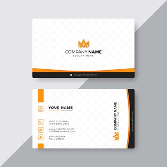 Professional Elegant Yellow White Modern Business Card Design Corporate Template