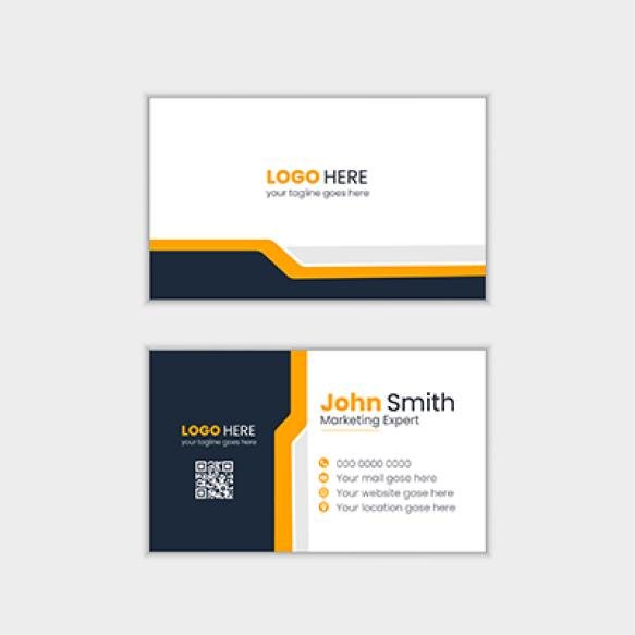 Professional Minimalist Business Card Visiting Card Template With Orange Black Color