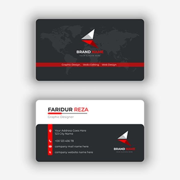 Red Black Modern Creative Business Card Design Template