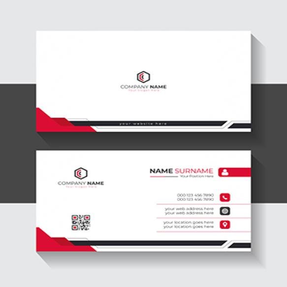 Red White Business Card Design Abstract Visiting Card Template Business Presentation