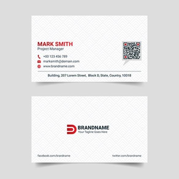 Red White Creative Business Card Design Template