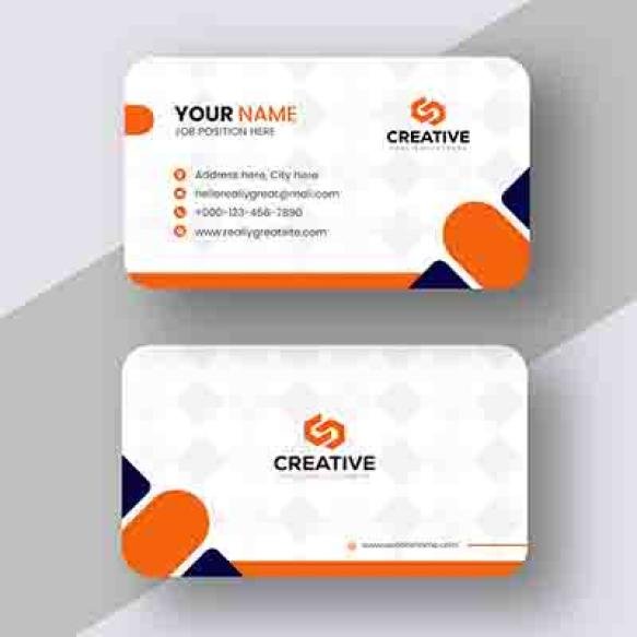 Two Business Cards With Name Your Name Them