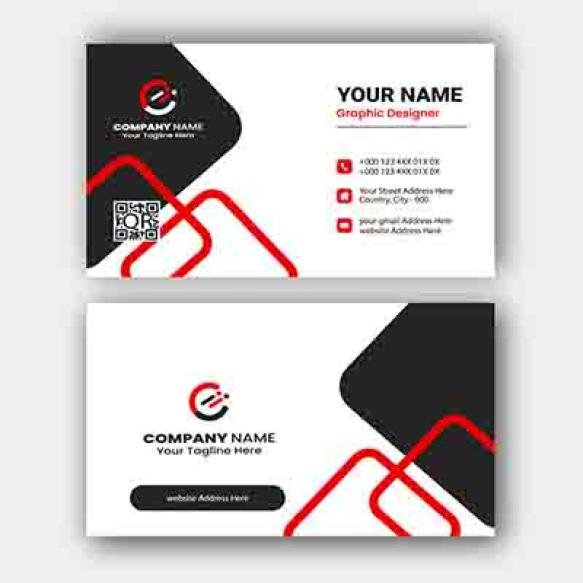 Unique Business Card Template Red Black Color
