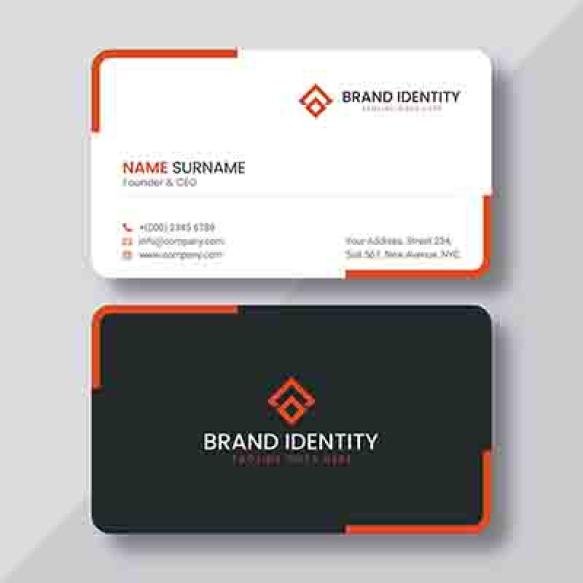 Vector Modern Double Sided Business Card Template Flat Corporate Vector Stationery Design