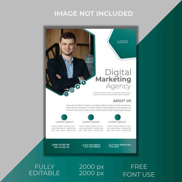 Business Abstract Vector Flayer Template Design