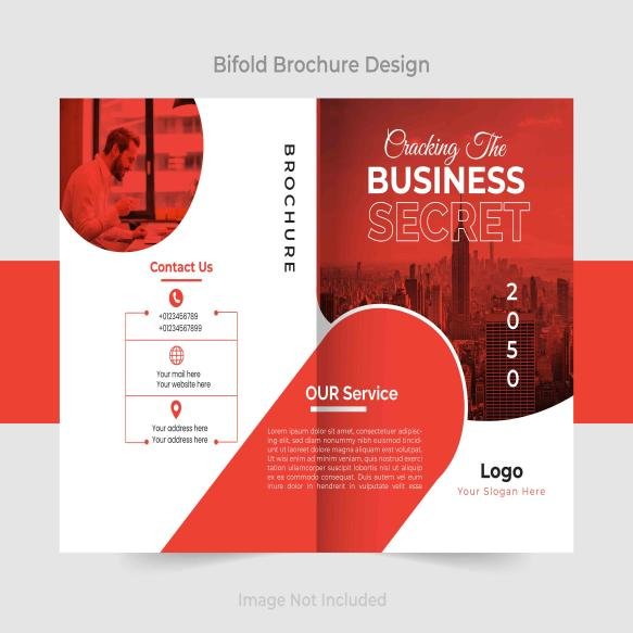 Business Bifold Brochure Design Template Cover Design