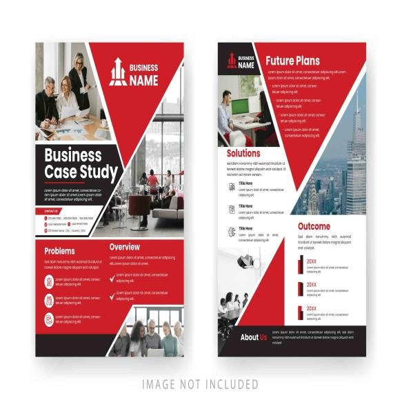 Case Study Layout Flyer Minimalist Business Report With Simple Design Green Beige Color Accent