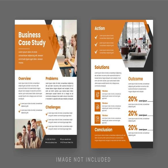 Case Study Layout Flyer Minimalist Business Report With Simple Design Yellow Black Color Accent
