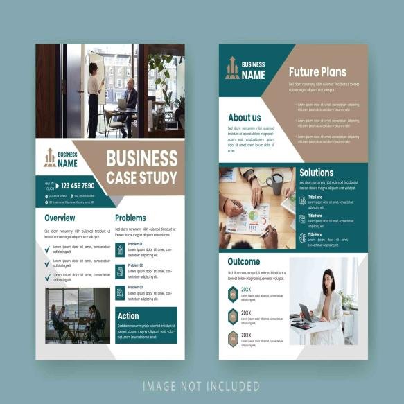 Case Study Layout Template Minimalist Business Report With Simple Design With Green Elements