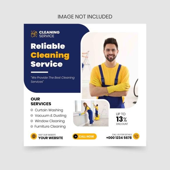 Cleaning Service Social Media Post Design Banner Template Instagram Post Template