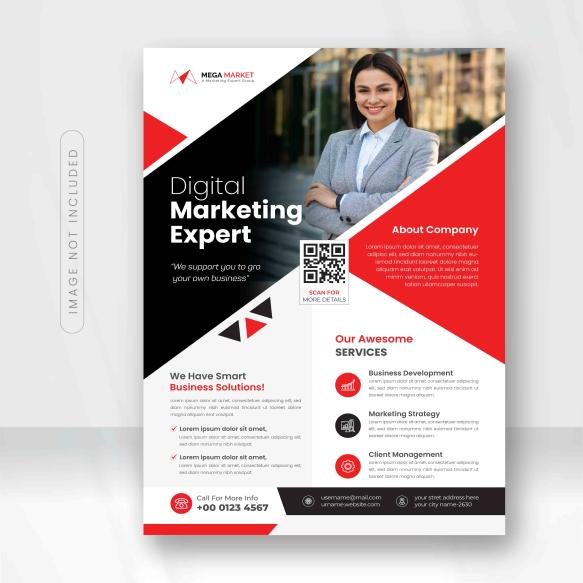 Corporate Business Flyer Digital Marketing Agency Flyer Creative Professional Red Flyer Template