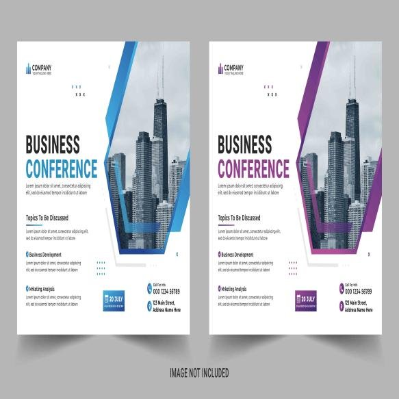 Corporate Horizontal Business Conference Flyer Template Webinar Banner Invitation