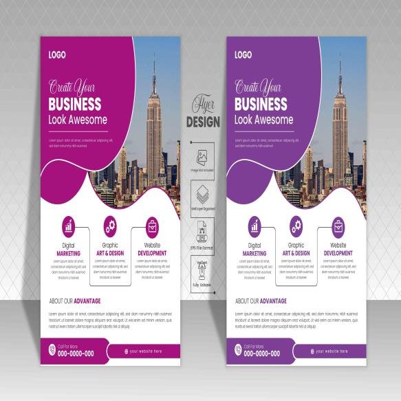 Creative Business Flyer Design Minimal Modern Design With Vector Illustration