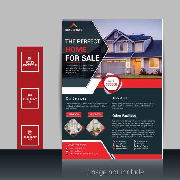 Creative Real Estate House Property Sale Flayer Template