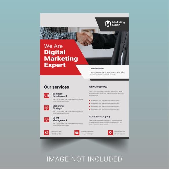 Digital Marketing Agency Flyer Design Vector Template Modern Business Flyer (1)