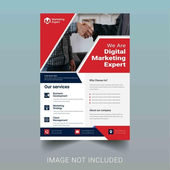 Digital Marketing Agency Flyer Design Vector Template Modern Business Flyer
