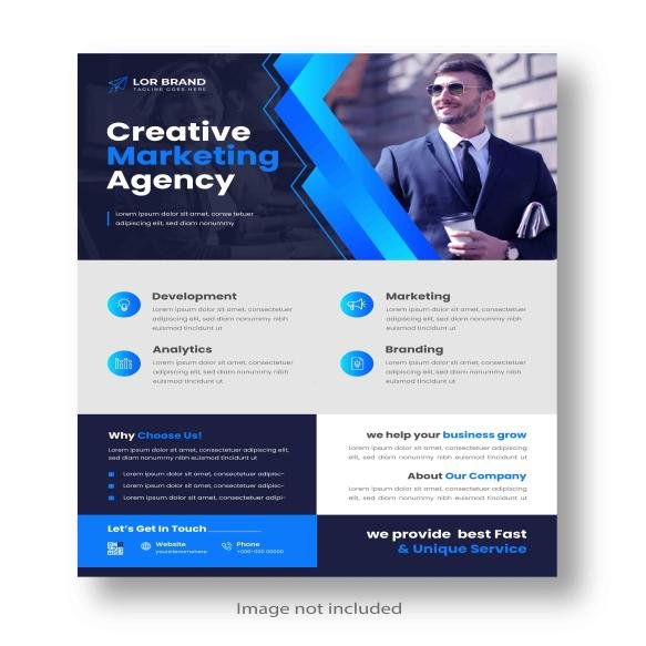 Digital Marketing Corporate Modern Business Flyer Design Template With Blue Color