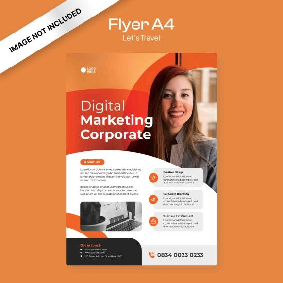 Digital Marketing Flyer Orange