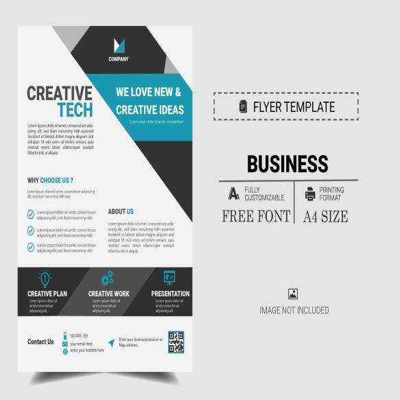 Flyer Template Creative Company With Colorful Vector