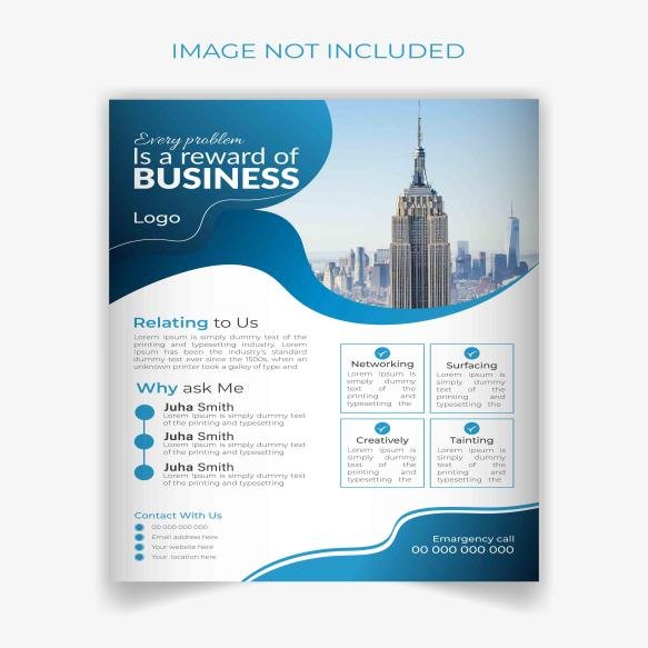 Free Vector Modern Business A4 Flyer Design Template