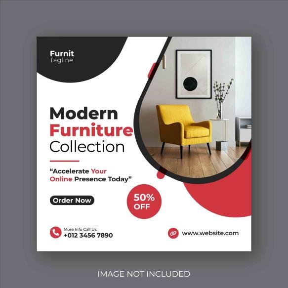 Furniture Sale Social Media Instagram Post Template Banner