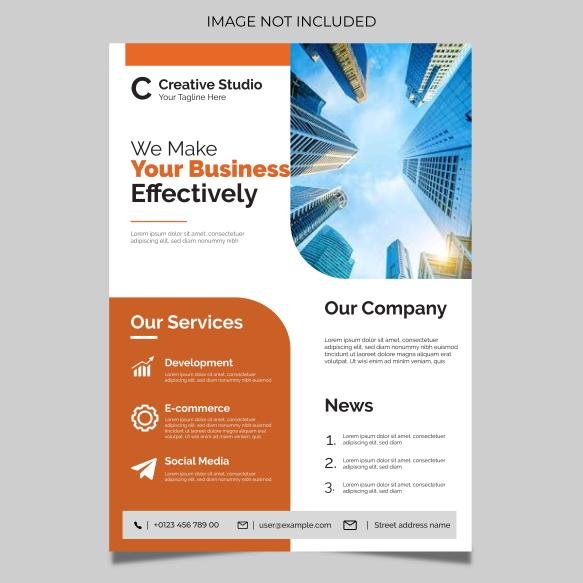 Modern Business Corporate Flayer Template With Abstract Modern Style
