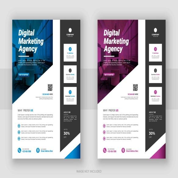 Modern Creative Business A4 Flyer Design Abstract Marketing Strategy Brochure Leaflet Template
