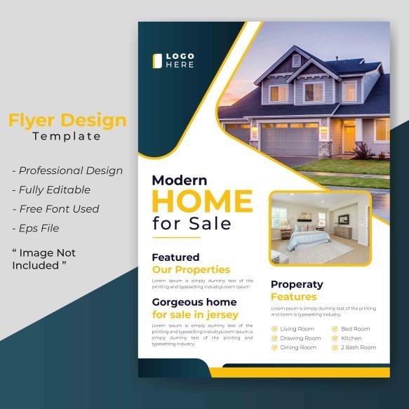 Modern Home Sale Real Estate Flyer Template