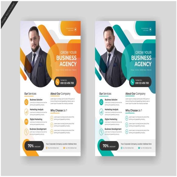 Modern Vector Flyer Template A4 Size Corporate Business Flyer Design With Colorful Shapes