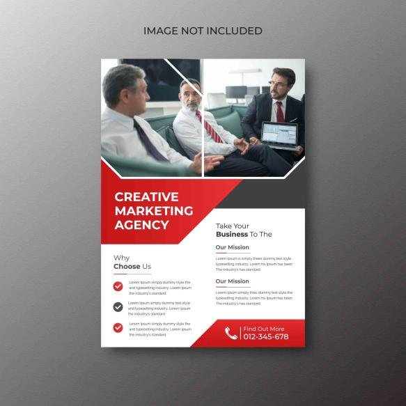 Professional Clear Minimal Creative Corporate Business Flyer Design Template