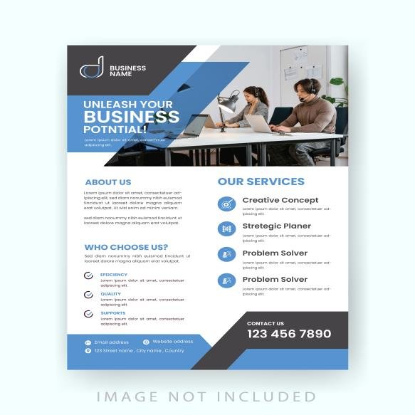 Professional Corporate Business Flayer Design Marketing Abstract Flyer Modern One Pager Template (1)